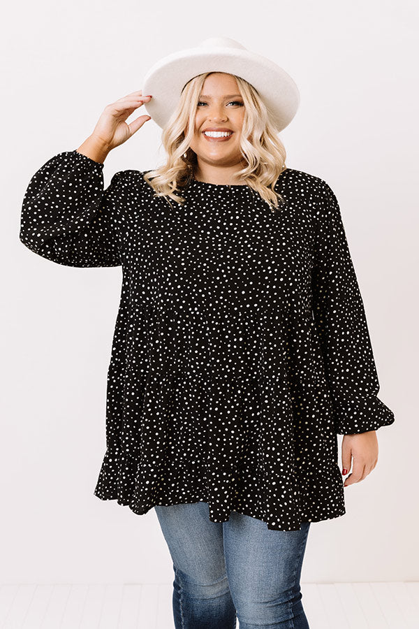 Golden Hills Babydoll Top in Black Curves Image - 1
