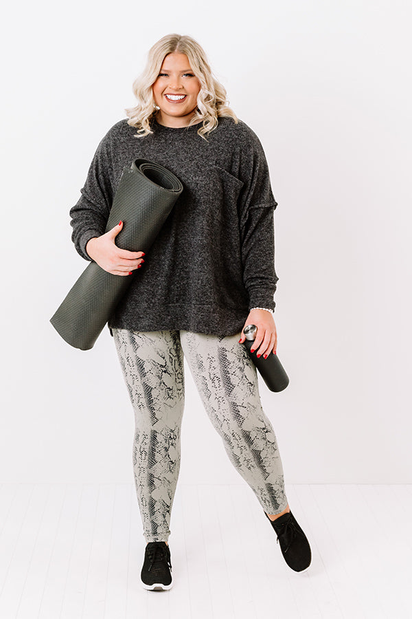 Upstate Cozy shift Sweater In Black   Curves