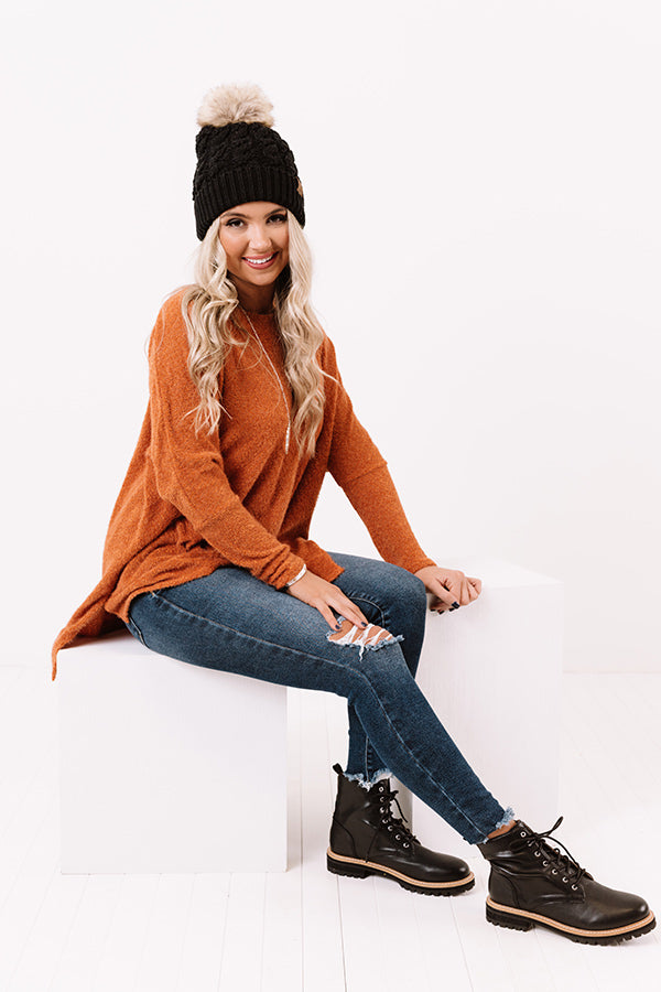 Covered In Cozy Shift Tunic In Tangerine