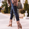 The Kaison Faux Suede Fringe Boot In Birch Image - 1