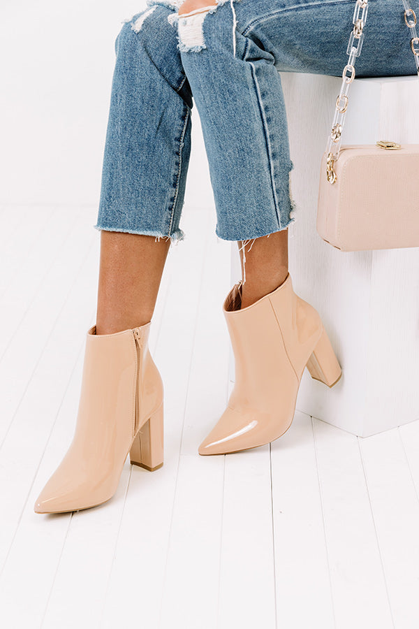 The Cora Patent Bootie in Natural Image - 3
