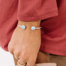 Kendra Scott Davie Silver Cuff Bracelet in Light Blue Magnesite Image - 1