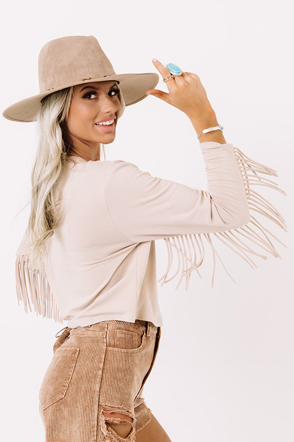 Gypsy Soul Fringe Top in Iced Latte Image - 1