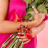 Pink Heart Bangle Bracelet Image - 1