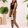 Read My Mind Leopard Joggers In Brown Image - 1