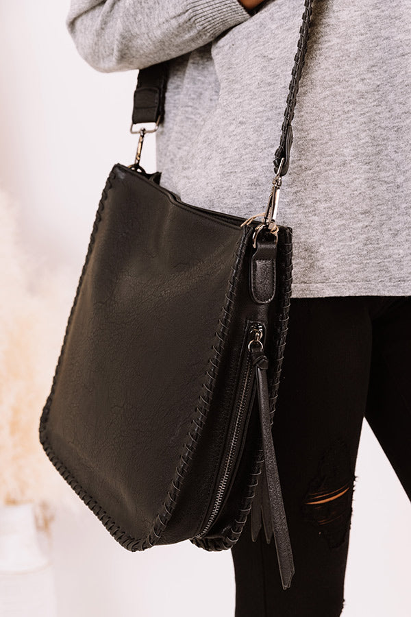 Somewhere Good Faux Leather Crossbody In Black