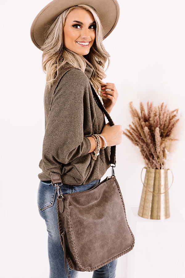 Somewhere Good Faux Leather Crossbody In Espresso