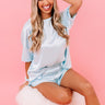 Slip Into Sweetness Satin Shift Top in Aqua Image - 1