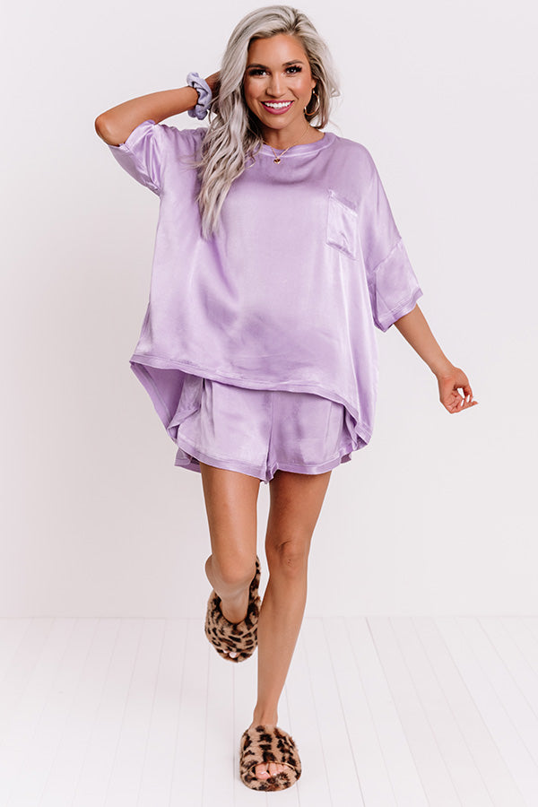 Slip Into Sweetness Satin Shift Top in Lavender Image - 2
