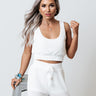 Beachy Vibes Waffle Knit Crop Top Image - 1