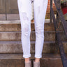 Just USA Distressed Skinny in Optic White Image - 1