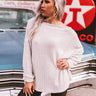 Easily Enchanted Waffle Knit Top In Grey Image - 1