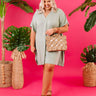 Chic Arrival Shift Dress In Sage Curves Image - 1