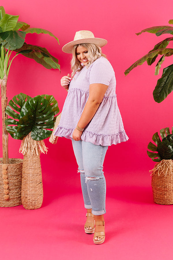 Piers And Cheers Shift Top In Lavender  Curves Image - 4