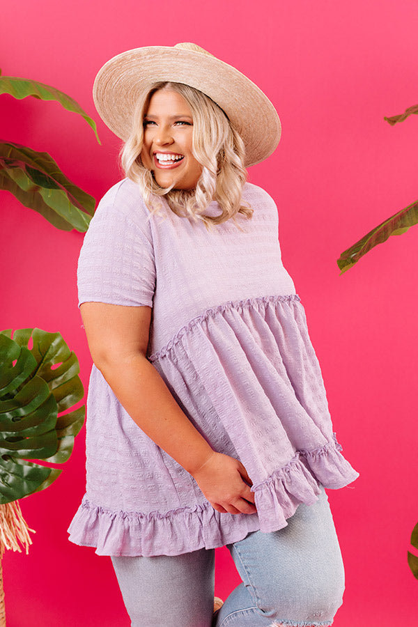 Piers And Cheers Shift Top In Lavender  Curves Image - 3