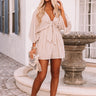 Stripes And Smiles Front Tie Romper in Taupe Image - 1