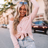 Wave Of Calm Waffle Knit Top in Pink Image - 1