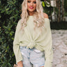 Easily Enchanted Waffle Knit Top In Lime Punch Image - 1