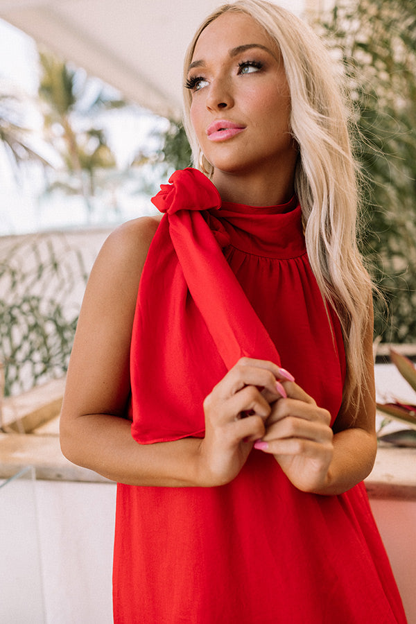 Friday Night Glam Shift Dress in Red Image - 3