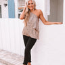 Happy Hour Party Shift Top in Mocha Image - 1