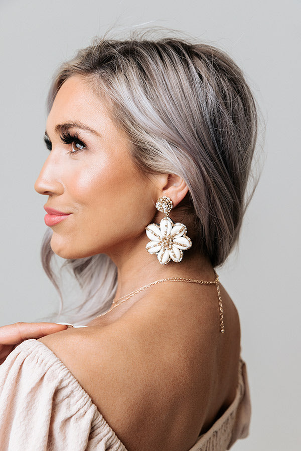 Coconut Crushing Puka Shell Earrings In Gold