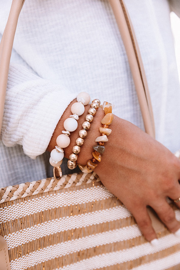Passion Tea Semi Precious Bracelet Set In Gold Image - 2