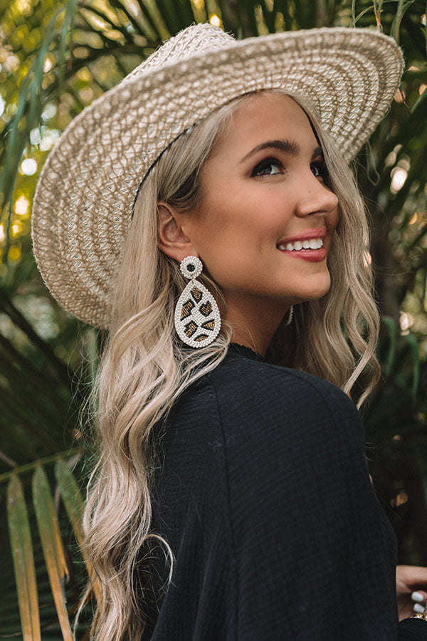 Baja Bombshell Beaded Earrings In White