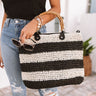 Ora Beach Woven Tote in Black Image - 1