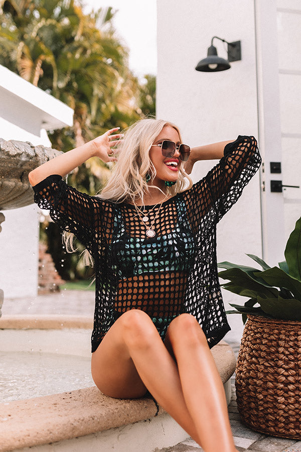 Beach Cove Knit Top in Black Image - 2