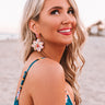 Coconut Crushing Puka Shell Earrings In Orange Image - 1