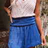 Always In Fashion Smocked Shorts in Blue Image - 1