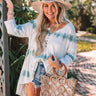 Dreamscapes Waffle Knit Tunic Top in Teal Image - 1