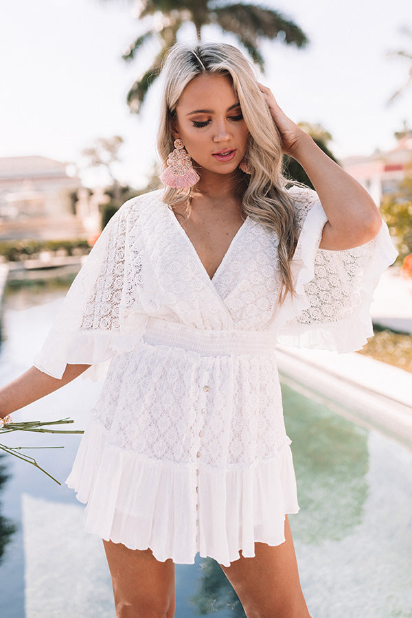 Cosmos In Cozumel Lace Romper In White