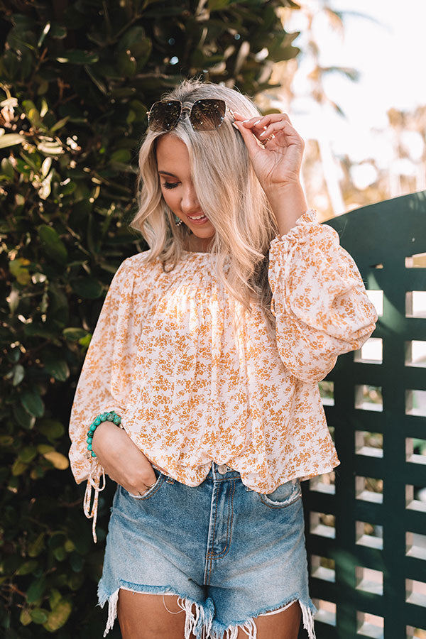 Hint Of Spring Floral Shift Top in Honey Image - 1