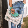 All The Way Embellished Clutch in Seafoam Image - 1