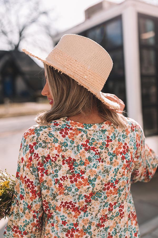 Under The Gazebo Raffia Straw Hat In Ivory
