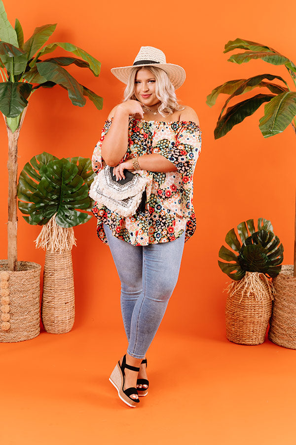 Spring In The City Off Shoulder Shift Top in Black Curves Image - 2