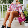 Spring In The City Off Shoulder Shift Top in Hot Pink Curves Image - 1