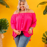 Bright Places Off Shoulder Shift Top in Hot Pink Curves Image - 1