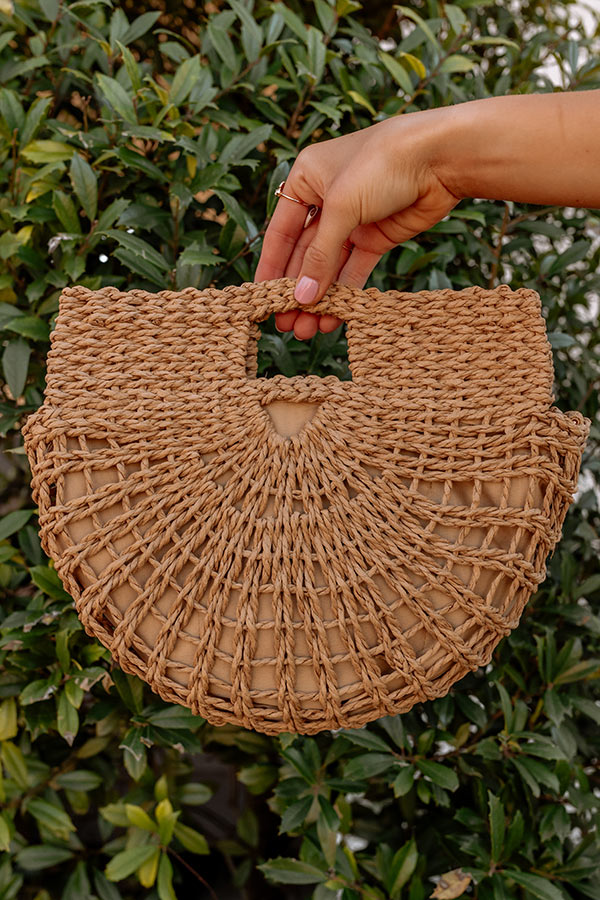 Myrtle Beach Woven Crossbody In Tan Image - 1