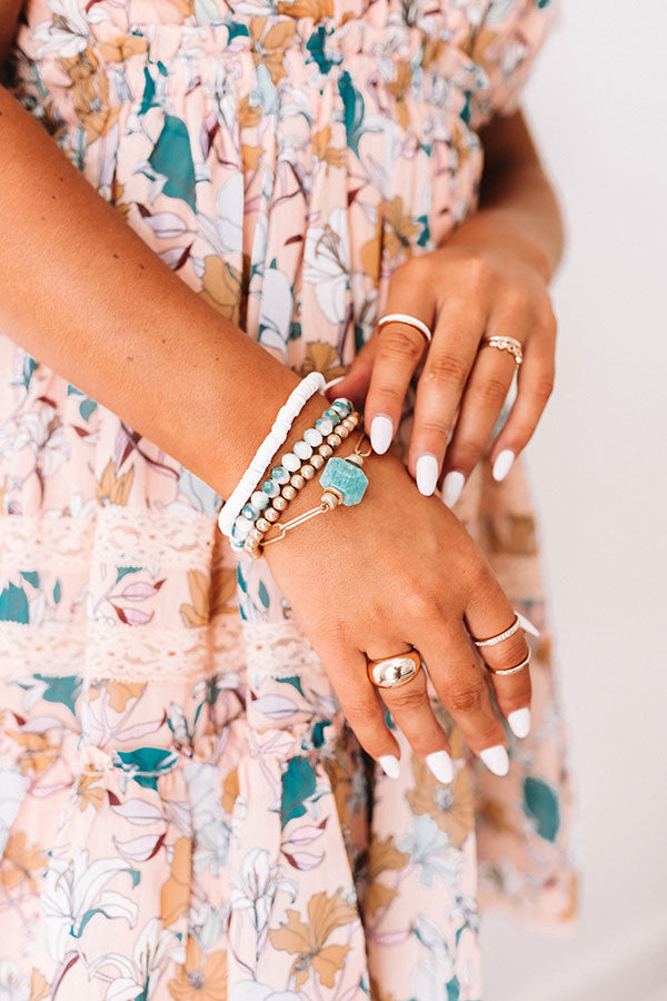 Marina Semi Precious Bracelet Set In Ocean Wave