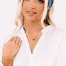 Dainty Glass Gemstone Necklace in Sapphire Image - 1