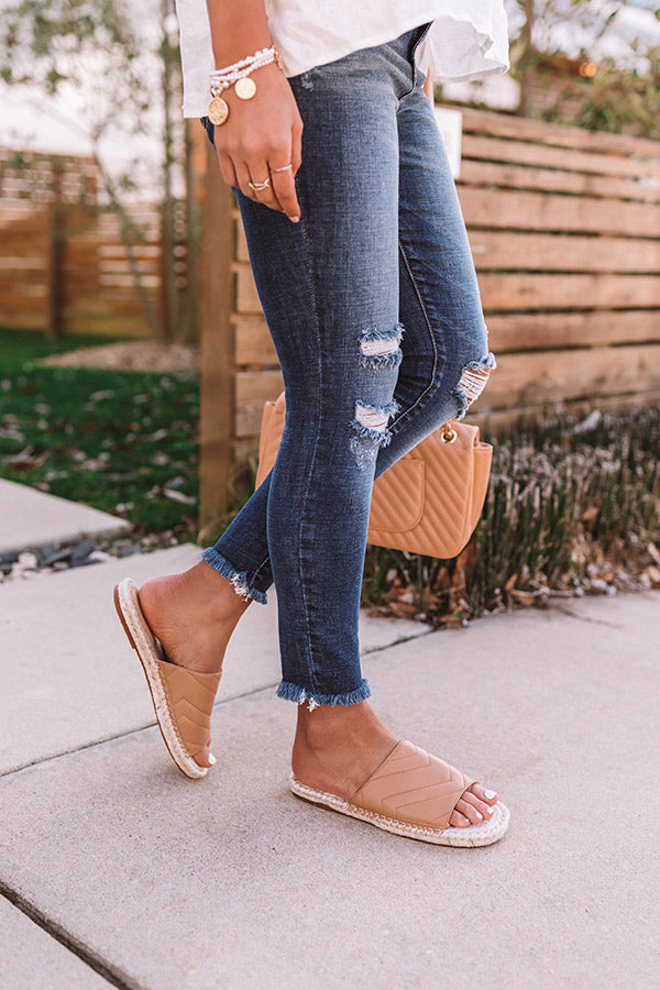 The Villa Faux Leather Sandal In Iced Mocha