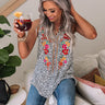 Playing The Part Embroidered Tank In White Image - 1