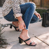 The Alva Faux Leather Block Heel In Black Image - 1