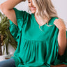Flirty Fave Babydoll Top In Emerald  Curves Image - 1