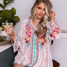 Easy To Admire Embroidered Top In White  Curves Image - 1
