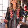 Easy To Admire Embroidered Top In Black Image - 1