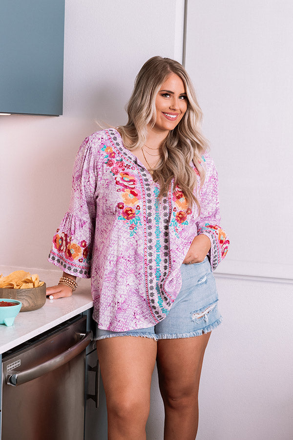 Mojito Nights Embroidered Top  Curves Image - 2