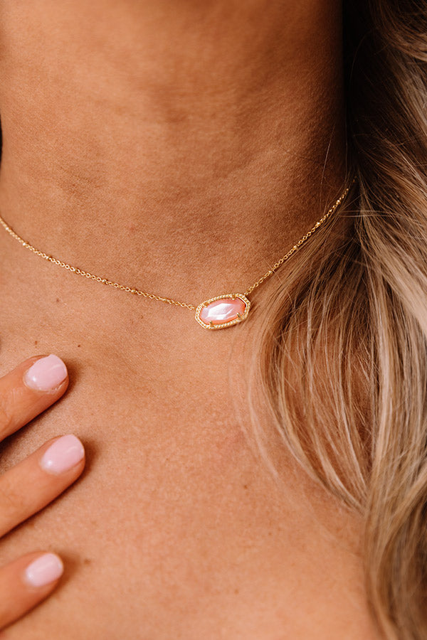 Kendra Scott Elisa Satellite Gold Pendant Necklace in Rose Mother Of Pearl Image - 4